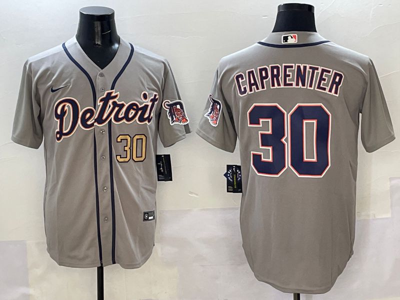 Men Detroit Tigers #30 Caprenter Grey Game Nike 2025 MLB Jersey style 5073->detroit tigers->MLB Jersey